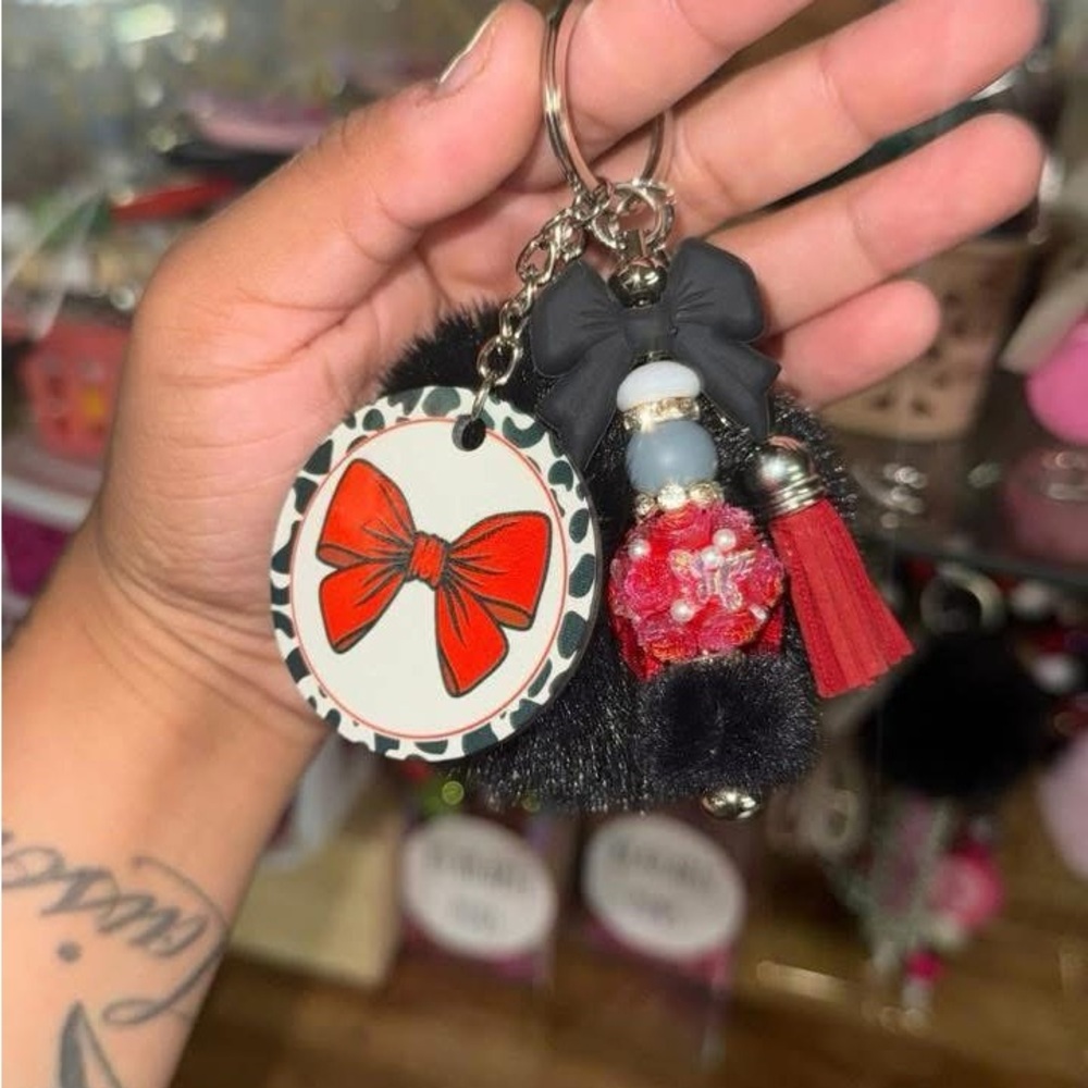 Red and Black Key and Card Holder Accessory